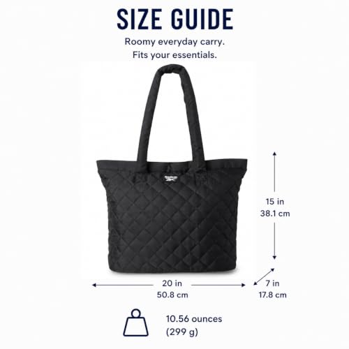 Image of Reebok Womens Tote Bag - Lightweight Carry On Puffer Quilted Tote Bag for Travel Work Travel and Daily Essentials
