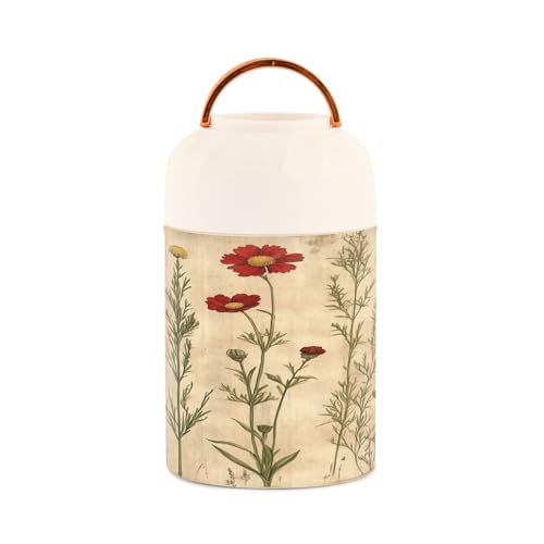 Termo de comida caliente de amapola vintage de 500 ml con cuchara plegable 3