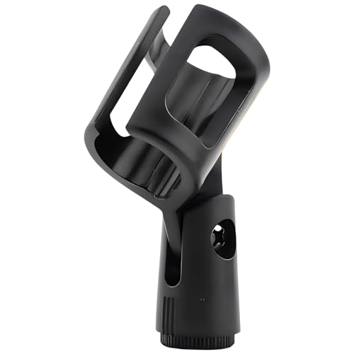 Image of CLAPONE Microphone Mic Holder, Adjustable Angle Clip for Stand Rubber Flexible Microphone Clip Black Wireless Clamp for Mics Stand Handheld (Black, Mic Holder Minor O)