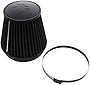 K&N Universal Clamp-On Air Intake Filter: High Performance, Premium, Washable, Replacement Filter: Flange Diameter: 6 In, Filter Height: 6 In, Flange Length: 1 In, Shape: Round Tapered, RU-3102HBK