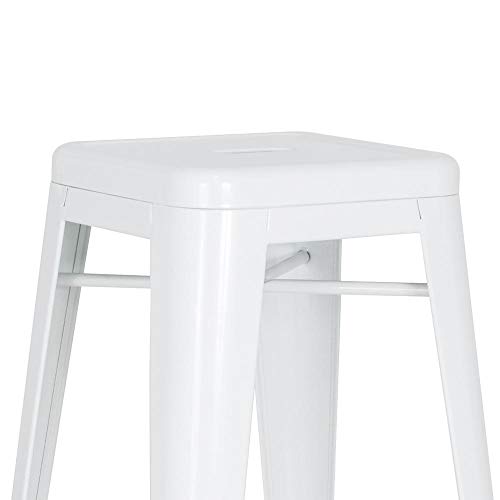 Kit - 3 x banquetas altas Iron Tolix - Industrial - Vintage - Branco