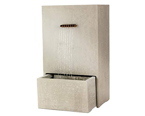Kaemingk Rectangular Column Water Feature with Pipes and Planter