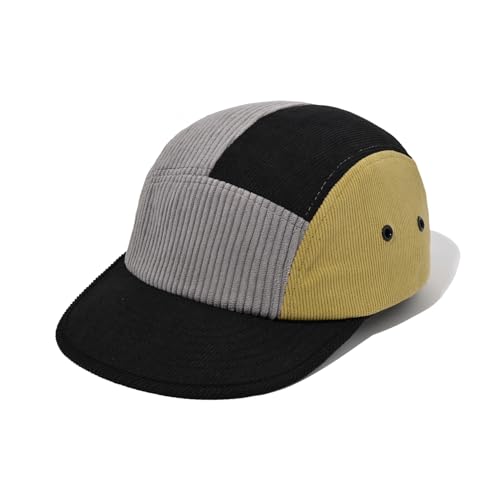 CLAPE Cord Basecap Damen 5 Panel Baseball Cap Sonnenschutz Schildkappe Snapback Dad Hat Grau Grey WBDBH24081