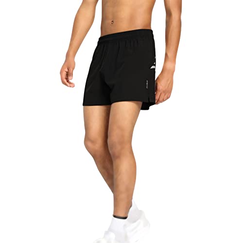 Boomcool Men's 3 Inch Gym Workout Shorts For Running Quick Dry Pants Training Bodybuilding Jogger With Zipper Pockets(Gray/Black) #TOP3