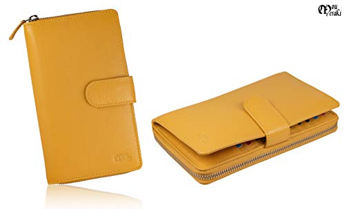 Image of Big Fat RFID Blocking Leather Organizer Checkbook Wallets For Women - Clutch
