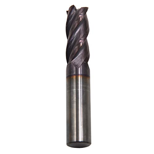 Image of Yearfits 1 /2 Blade x 1 /2 Shank x 3'',Solid Micro Carbide,4 Flute,Square Nose End Mill,TiAlN Coated,CNC Router Bits Cutter Milling Tools (used for steel, 1 /2)