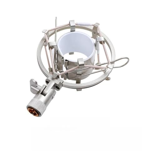 「NexPon」AT2020 ウィンドスクリーン付きショックマウントスタンド フォームポップフィルター付き オーディオテクニカ AT2020 AT2035 AT4040 AT2020USB ATR2500x コンデンサーマイク用 (シルバー)