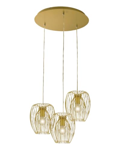 Suspension Camp dorée Ø50cm lustre moderne en métal pour éclairage salon
