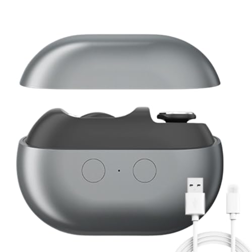 Imwing イージークリップ Imwing Nailqure Clip Easyclip ネイルクリッパー 2イン1 電動スマートネイルトリマー 自動ネイルスクラップポリッシャー LEDライトと収納ボックス付き (グレー)