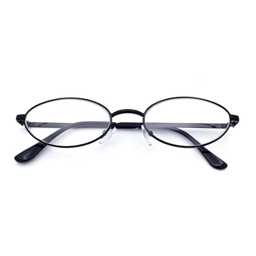 SA106 Extra Narrow Oval Metal Rim Round Retro Vintage Clear Lens Eye Glasses