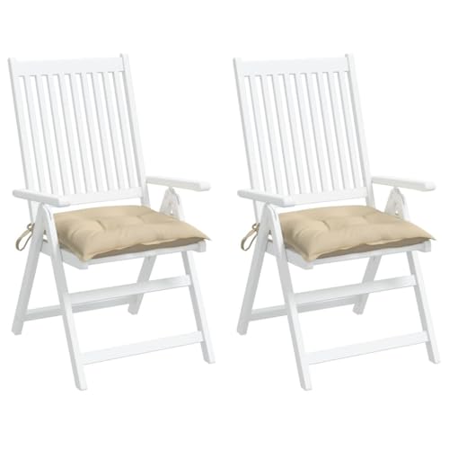 Coussin de chaise antidérapant lot de 2 imperméable beige - 4