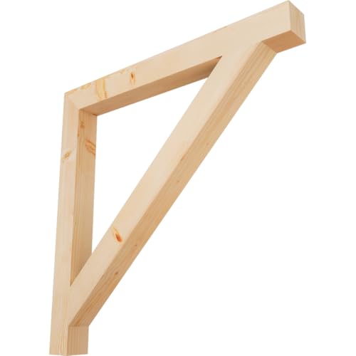 3 1/2"W x 42"D x 42"H Traditional Block Smooth Bracket, Douglas Fir