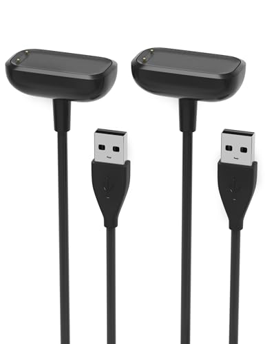 Sinoacc Charger for Fitbit Charge 5 & Luxe Cable Replacement 3.3Ft Smartwatch USB Magnetic Wireless Fast Charging Cable Cord for Charge 5 Luxe Fitness Tracker - 2Pack