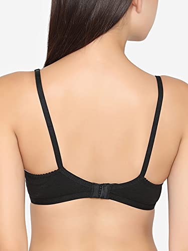 Image of Clovia Women's Pack of 2 Cotton Non-Wired Full Coverage Spacer Cup T-Shirt Bra- Black & Beige