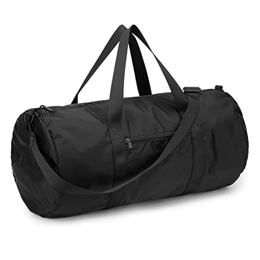 Vorspack Small Duffel Bag 20" Foldable Gym Bag for Men Women Duffle Bag Lightweight with Inner Pocket for Travel Sports - Black