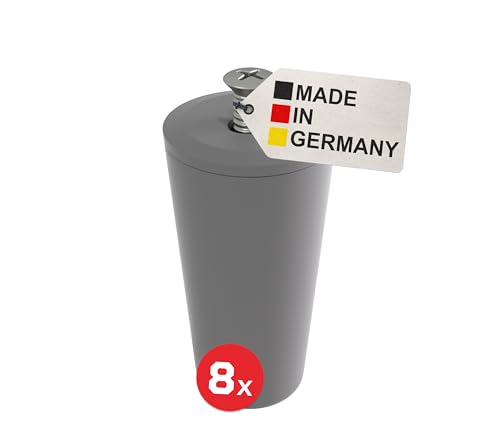 BAUHELD® Fermaporta per tapparelle, 40 mm, 8 pezzi, in plastica, prodotto in Germania, con viti, adatto per tapparelle, colore: grigio