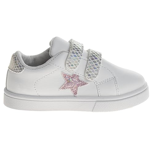 Laura Ashley Laceless Sneakers For Kids Girls - Slipon Closure Casual Shoes - White Golden Star  thumb #1