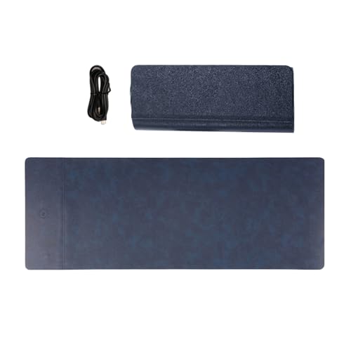 Oversized Leather Like Desk Mats with 15W Charging Station Builts in for Seamless Computer Accessory Integration Extended Desk P