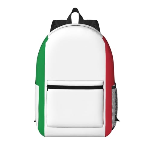 Sac à dos école léger EdWal anti charge lourde noir motif drapeau italien