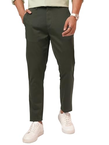 Image of Highlander Men's Slim Fit Formal Trousers | Ankle Length |Smart Trousers for Men | Chino Trousers for Men|Elegant Design | Comfortable Fabric for Daily Work & Formal Occasions