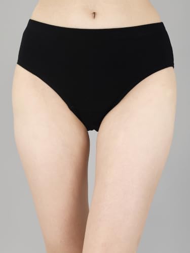 Image of SOIE Women High Rise Full Coverage Solid Colour Cotton Stretch Hipster Panty (Pack of 3)