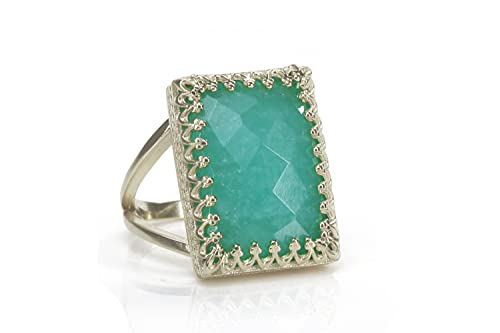 Bague amazonite avec boîte cadeau idéal pour anniversaire - 3
