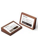 LIANHELILAI 2 Pack Wood Label Holder Stand or Recline for Tabletop Price Tag Business Data Place Card Display Small Sign Holder 3.54x2.17 inch for Store Retail Labeling Place Card