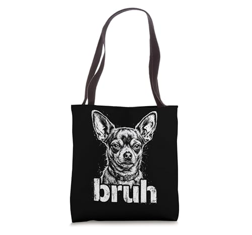 Chihuahua Bruh Dog Funny Meme Sketch Art Tote Bag