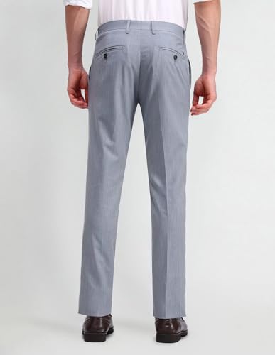 Image of Arrow Men Tapered fit Polyester SolidMid-Rise waistTrousers