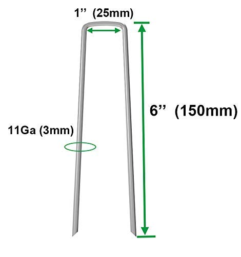OK5STAR 150 Pack 6" Garden Stakes Pins,Heavy Duty Garden Landscape Staples Stakes Pins Galvanized Landscape Staples for Anchoring Weed Barrier Fabric