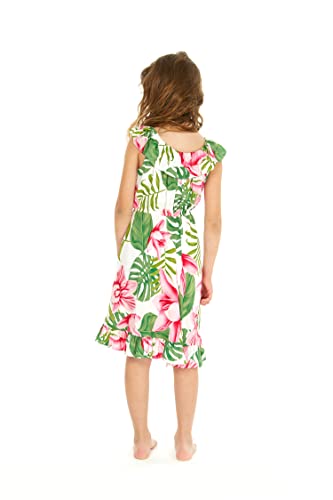 Image of Matchable Family Hawaiian Wrap Dress, Lotus and Orchid, Girl, Size 8