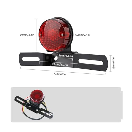 Feu rétro à LED pour moto avec support de plaque en métal robuste pour Custom - 3