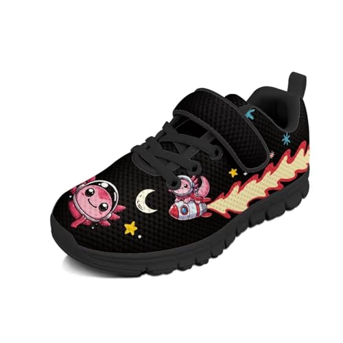 Gorweirop Axolotl Volleyball Shoes Girls Size 13 Girls Slip on Sneakers Breathable Cushioned Girls Running Shoes for Activity Soft Outdoor Kids Athletic Shoes for Basketball Volleyball Black Edge