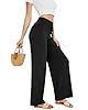 ZOOSIXX Soft Black Pajama Pants for Women, Wide Le... #1