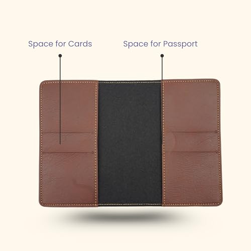 Image of YOUR GIFT STUDIO Customized Passport Holder | Personalised Passport Cover Wedding Anniversary Marriage Gifts for Couple Friend Husband Wife (Brown)