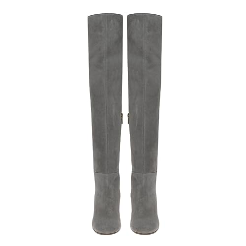 FOWT Women Round Toe Stretchy Over The Knee Boots Block Low Heel Thigh High Boot Side Zipper Comfy Winter Outdoor Warm Dress Shoes Size 4-16 US3