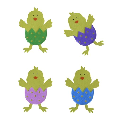 4 fundas de cubiertos de Pascua para pollitos de Pascua, cómodas fundas para vajilla de Pascua para fiestas de temporada 4 fundas de cubiertos de Pascua para pollitos de Pascua, cómodas fundas para vajilla de Pascua para fiestas de temporada