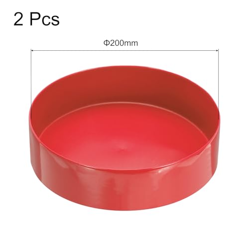 Image of uxcell 2pcs Rubber End Caps 200mm(7 7 /8 Inch) ID Vinyl Round Tube Bolt Cap Cover Screw Thread Protectors Red, 50mm Height