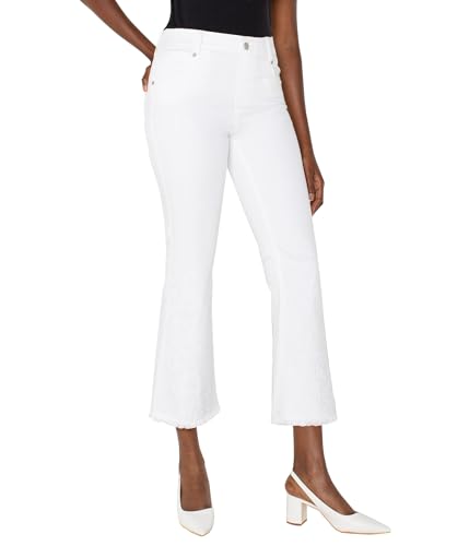 Liverpool Women's Gia Glider Crop Flare with Fray Hem