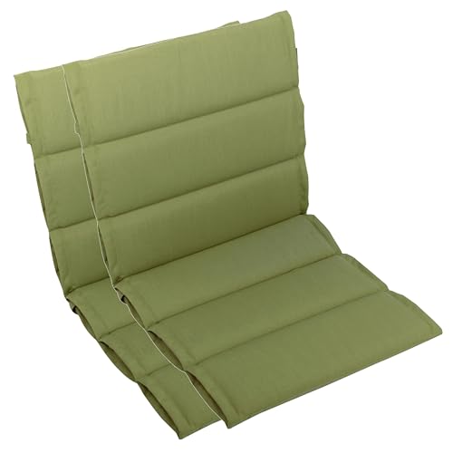 LILENO HOME Gartenstuhl Auflagen als [2er Set - Niedriglehner] in Grün - Bequeme Liegen als Sitzauflagen für Gartenmöbel - Stuhlkissen für Gartenstühle und Klappstühle