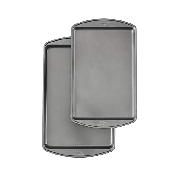 Wilton perfect results premium non stick bakeware cookie baking sheets set 2 piece steel  urban country home decor