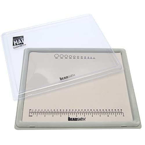 The Beadsmith BMT11-MT Treasure Mat Tray And Mat - 11 X 14 Inches - Grey Flocked Tray With Cover - Non-Slip, Rubber Base Mat - Design Board thumb #4