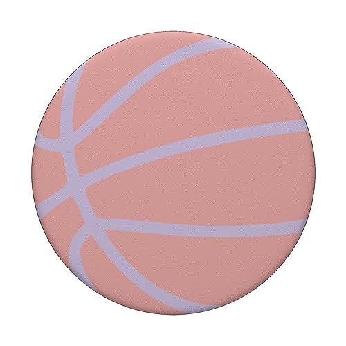 Rose Light Pastel Purple Basketball PopSockets Swappable PopGrip, Black - Image 3