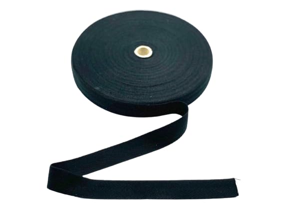 Generic Cotton Blend Binding Apron Herringbone Twill Webbing Tape Sew Strap All Widths (Black, 50 meter)