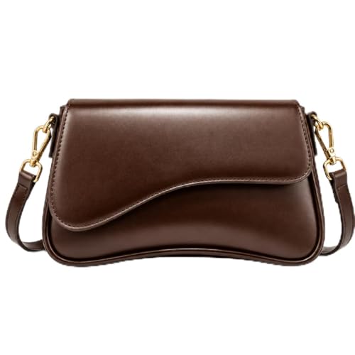 Bolsa Feminina 2 Alças Removíveis Couro Sintético Premium com Zíper e Fecho Magnético (Café)
