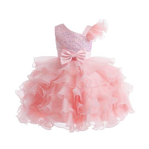 Miipat Girls Pageant Party Dress Ruffle Flower Kids Wedding Ball Gown Sequin Formal Princess Dress 4-9 Years
