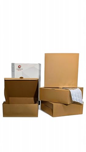 Tennessee IMPEX Cake Boxes (10 x 10 x 4) inch Kraft (Pack of 25). Take Out Packaging for Cakes, Cupcakes, Pies, Donuts and Treats.,