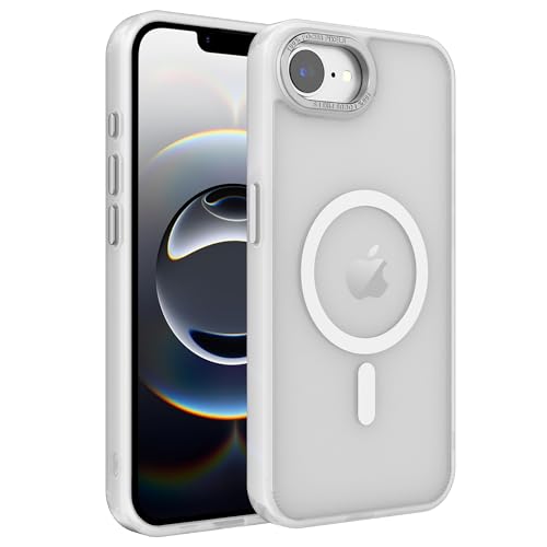 Image of Magnetic iPhone 16E /17e case,Compatible with Magsafe, Military-Grade Protection,Slim Translucent Matte Shockproof with Anti-Scratch Anti-Fingerprint Phone Cover (Frosted white, iPhone 16E /17e)
