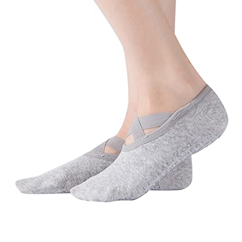 SRTUMEY House Socks for Women Women Yoga Socks Anti Slip Bandage Sports Girls Ballet Dance Sock Slippers Boot Socks Vs (D, One Size)