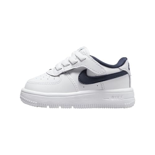 Nike Force 1 Low EasyOn Baby/Toddler Shoes (FN0236-104, White/Football Grey/Midnight Navy)